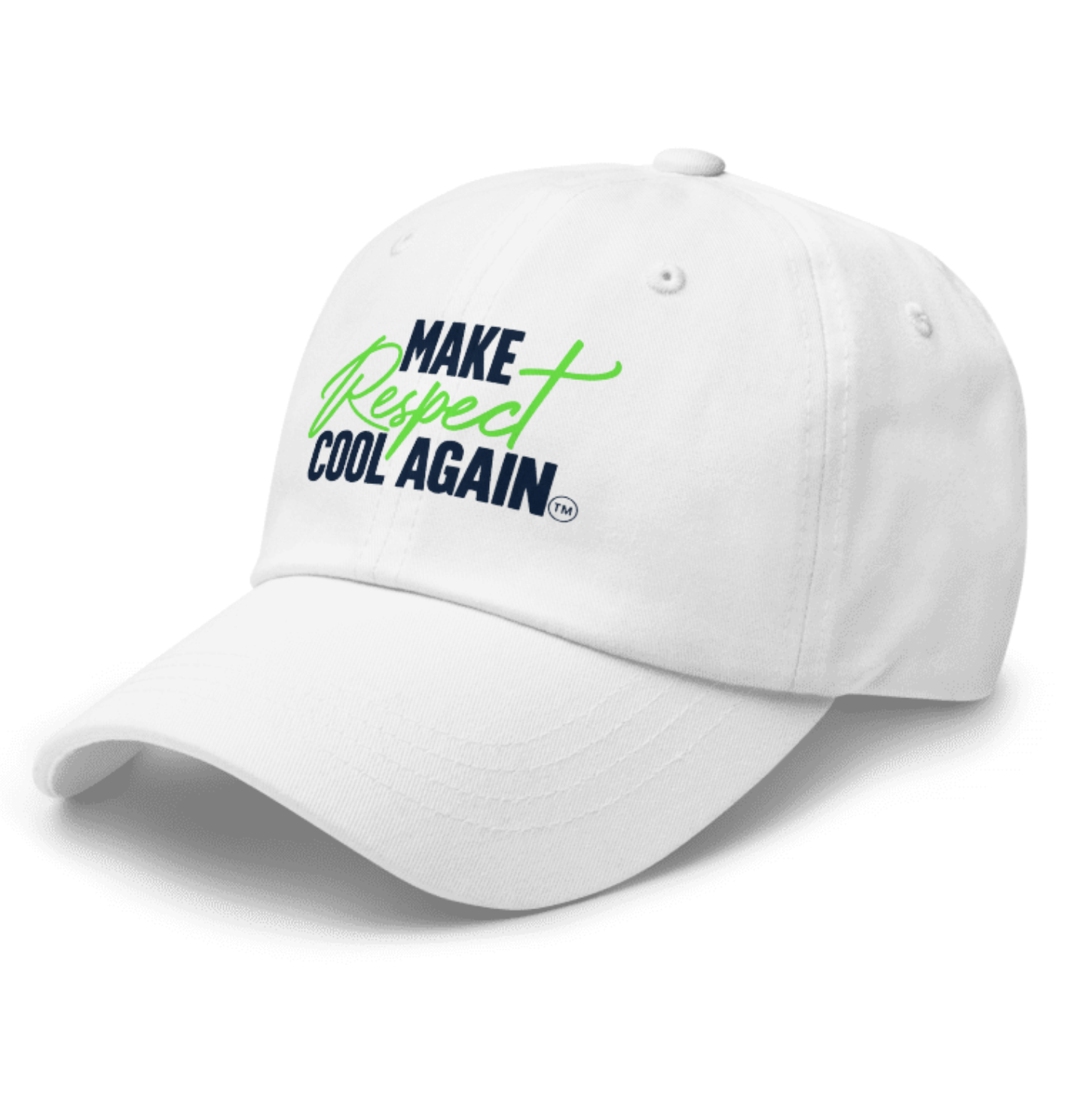 Make Respect Cool Again White Green Lettered Cap